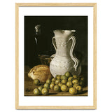 Luis Egidio Meléndez: 'Still Life with Small Pears, Bread, White Pitcher, Glass Bottle, and.., 1760. thumbnail