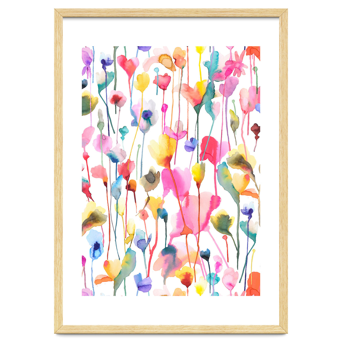 Watercolour Colourful Wild Flowers