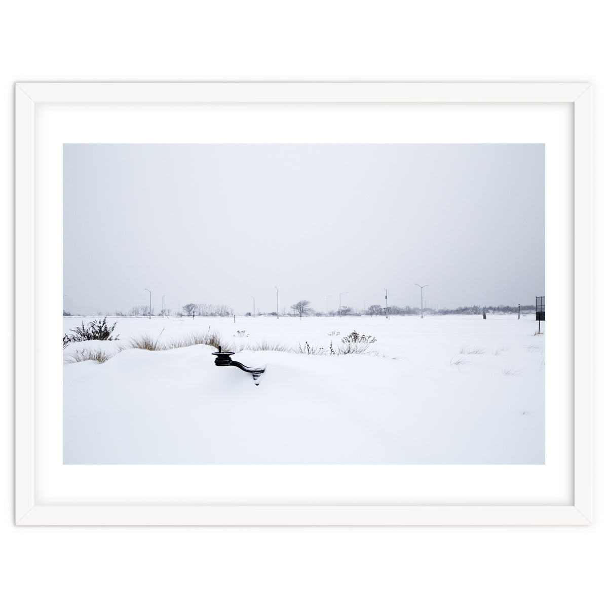Drinking fountain covered with snow