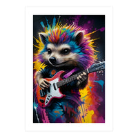 Hedgehog Plays The Guitar, Rock Graffiti (Print Only)