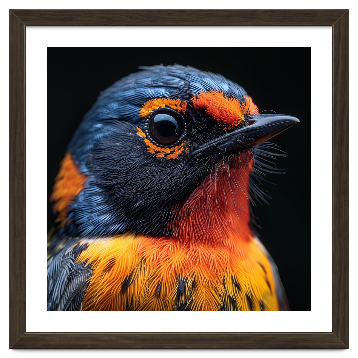 Vibrant Bird With Orange And Blue Plumage