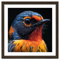 Vibrant Bird With Orange And Blue Plumage