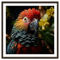 Vibrant Macaw Parrot With Red And Yellow