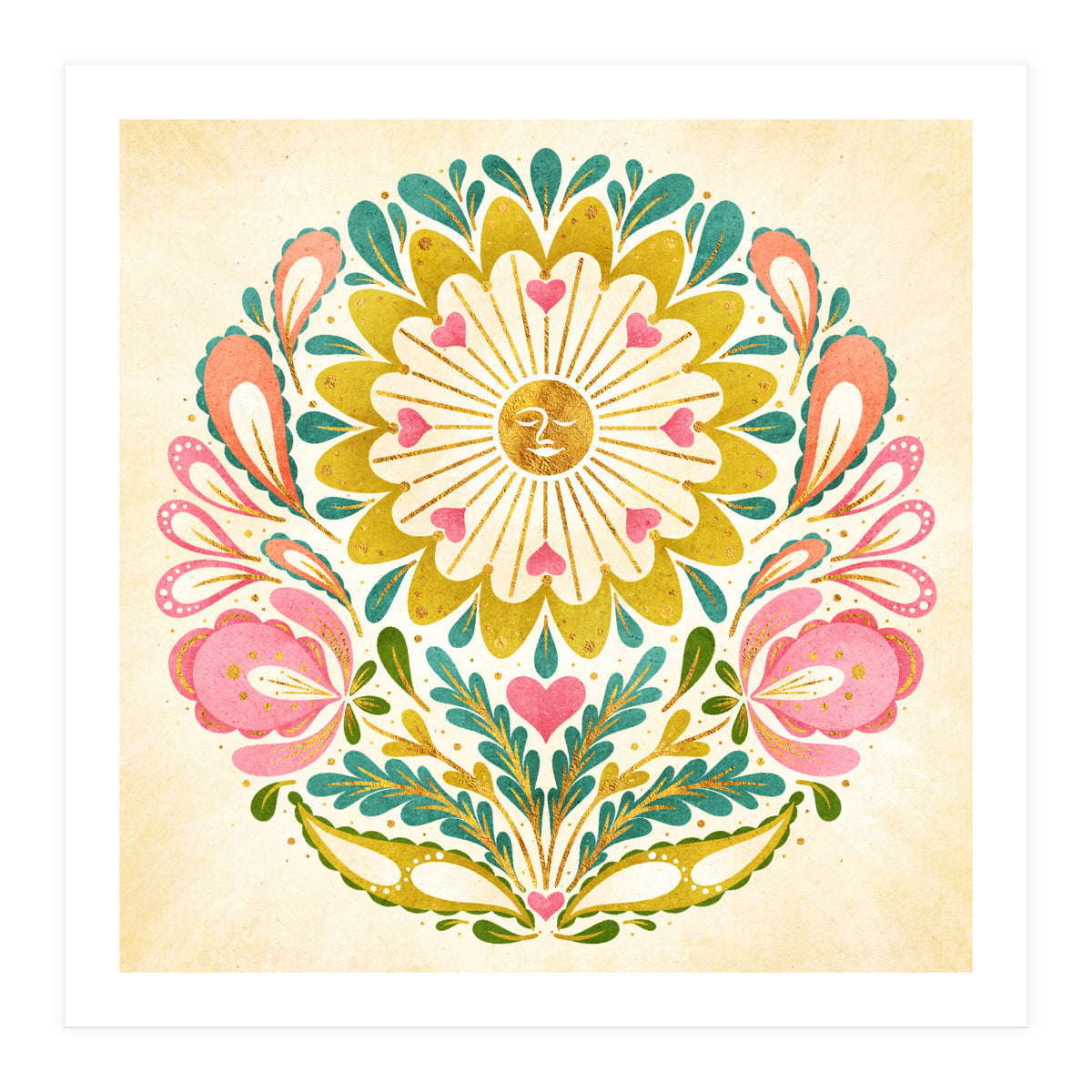 Solar Folk Art Mandala (Print Only)