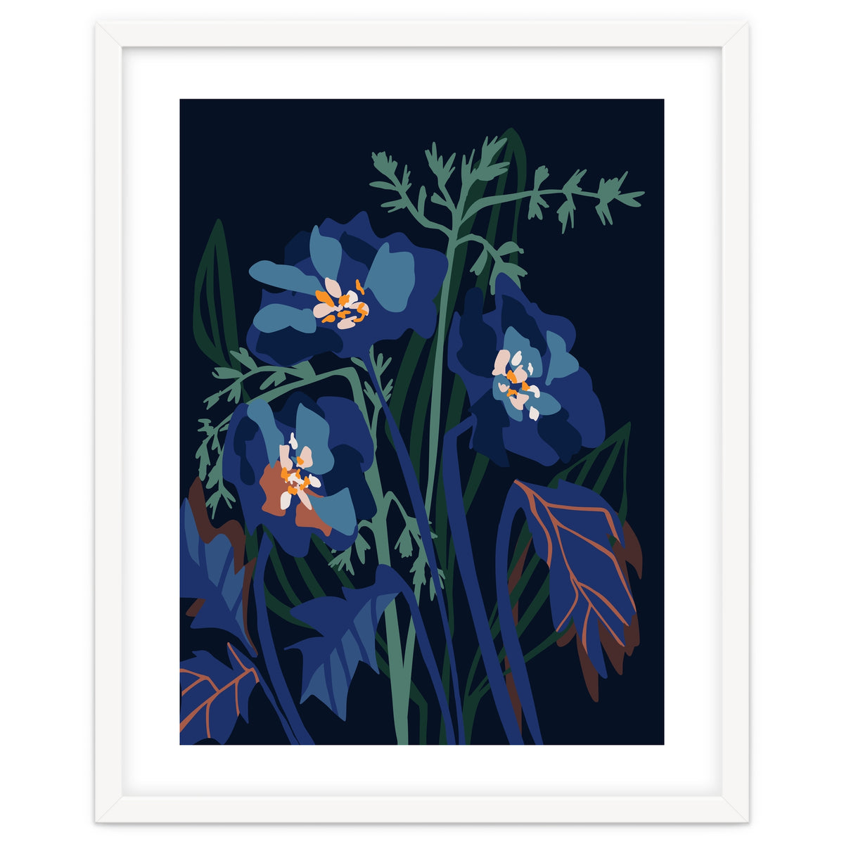 Wild Flowers Dark Midnight