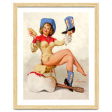 Pinup Sexy Cowgirl Cleaning Her Boots thumbnail