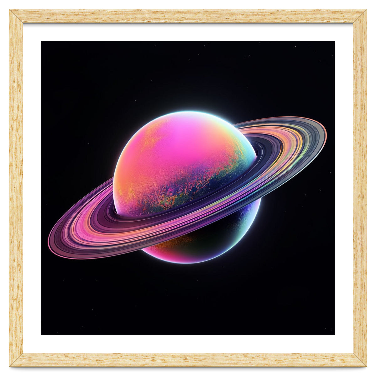 Neon Nebula Planet: Surreal Cosmic Illustration