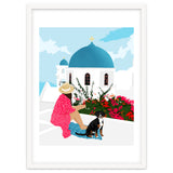 Greek Staycation, Pets Santorini Tropical Summer Travel, Dog White Buildings Architecture Fashion Bohemian thumbnail