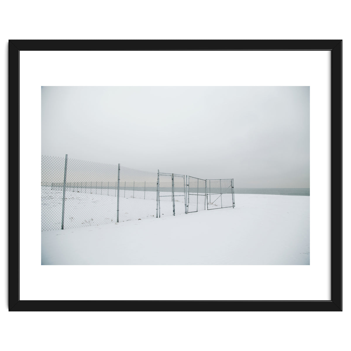 Fence in the Winter seascape