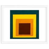 JOSEF ALBERS - HOMAGE TO THE SQUARE DARK GREEN YELLOW ORANGE BROWN thumbnail