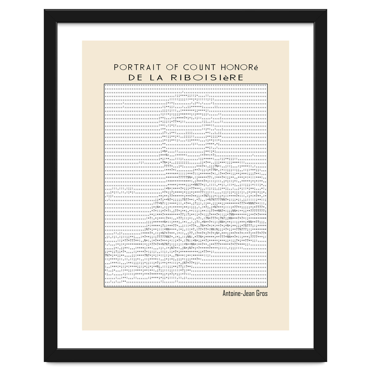 Portrait of Count Honoré de La Riboisière – Antoine-Jean Gros (ascii art)