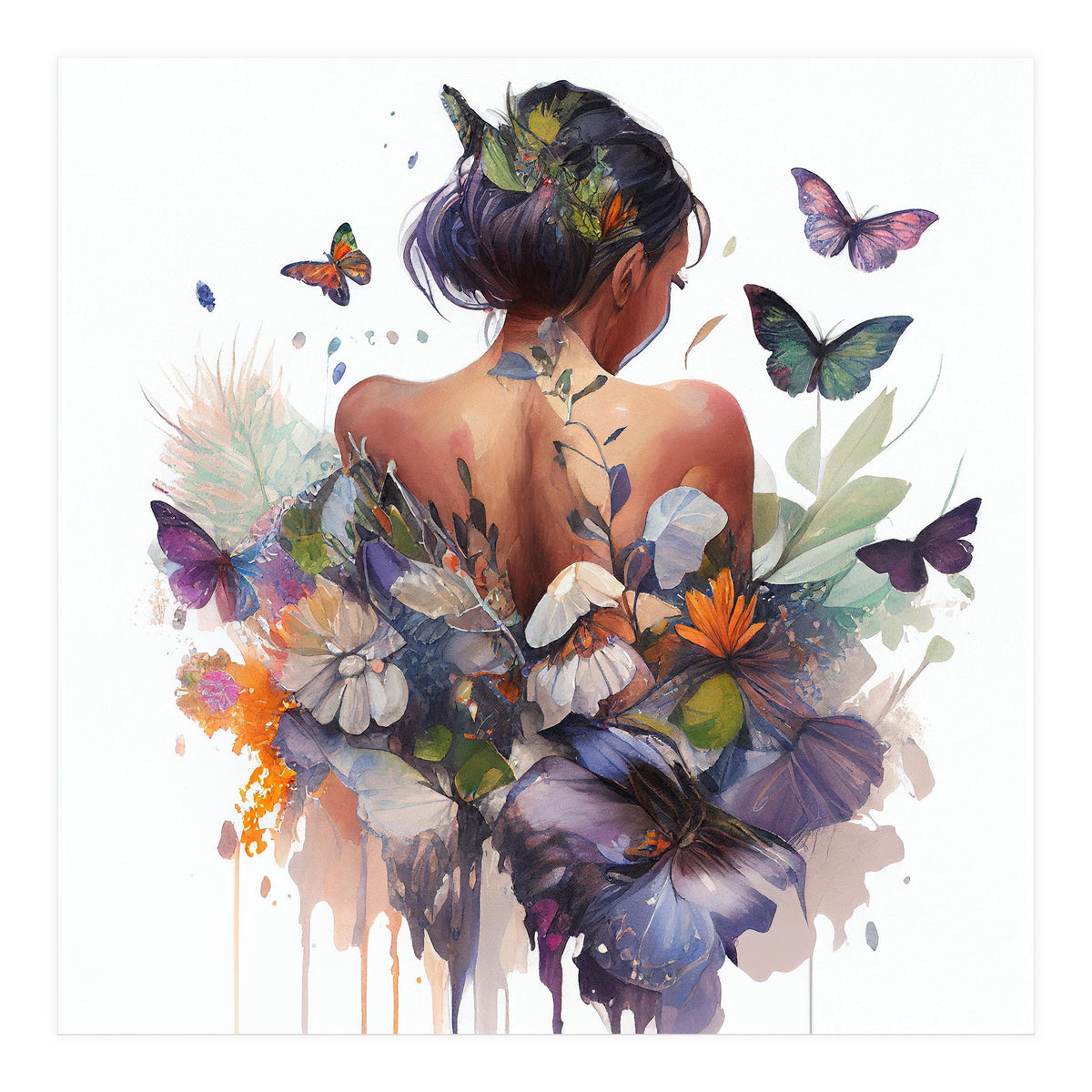 Butterfly Botanical Back (Print Only)