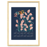 calendar 2025 Linocut flowers blue thumbnail