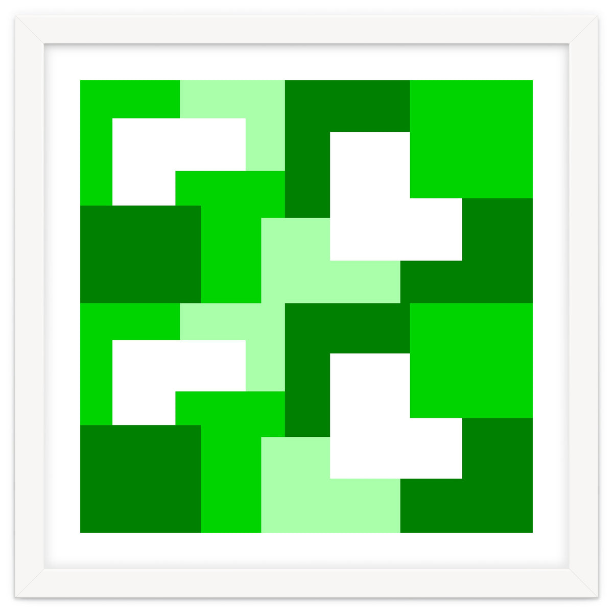 Green Abstract Square Tiles