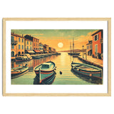 Vintage Harbor Sunset Poster thumbnail