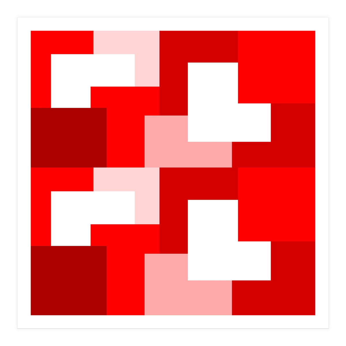 Red Abstract Square Tiles (Print Only)