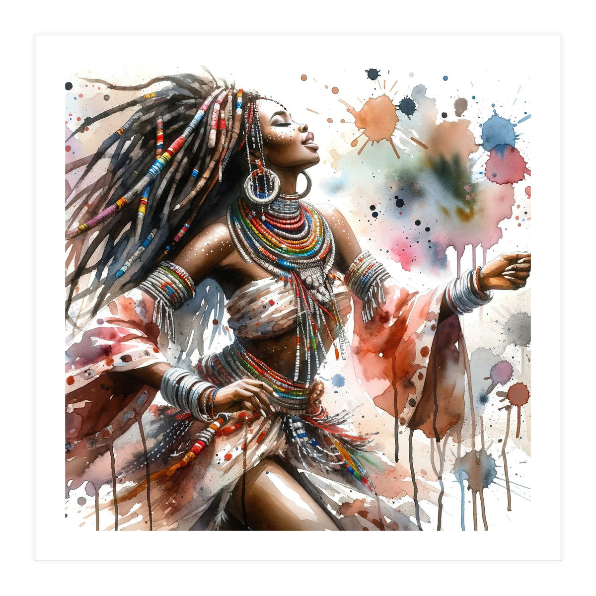 Skyward Beadwork Dancer Portrait (Print Only)