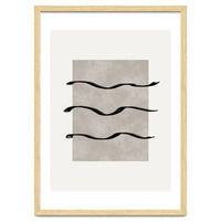 Minimalist Japandi artwork with earth brown surface and brush strokes