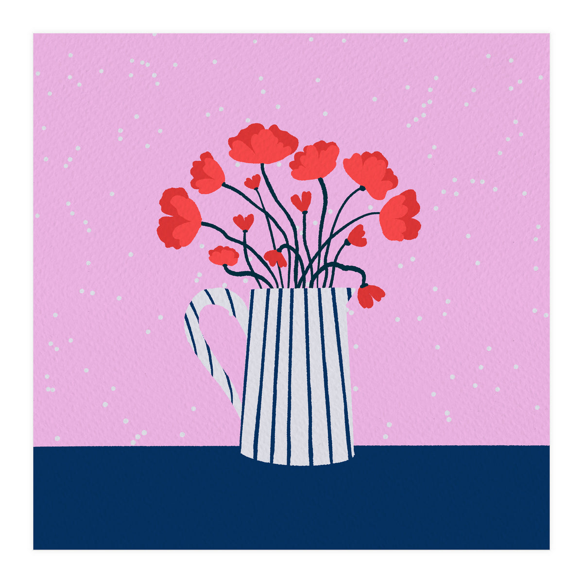Poppies – pink and blue (Print Only)