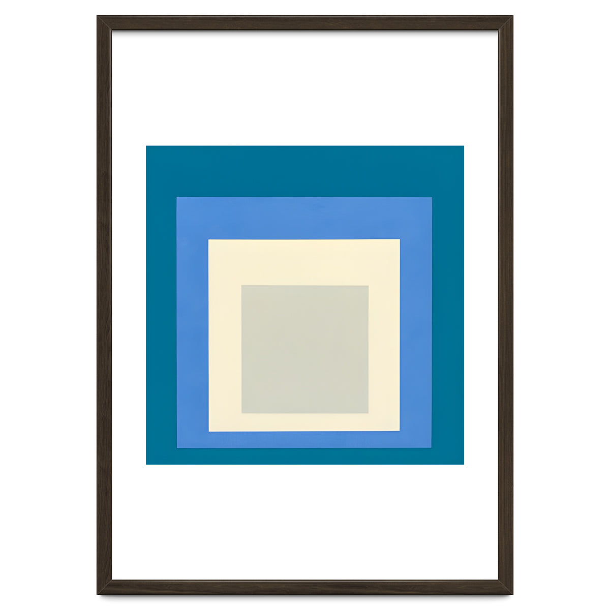 JOSEF ALBERS - HOMAGE TO THE SQUARE: BLUE WHITE GREY