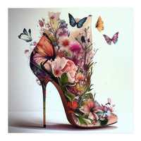 Floral Stiletto With Butterflies (Print Only)