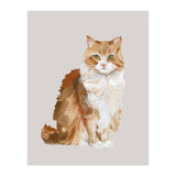 Handpainted messy oil painting of furry baby cat  (Print Only) thumbnail