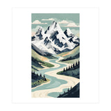 Majestic Alpine Peaks: Organic Modern Landscape Art (Print Only) thumbnail