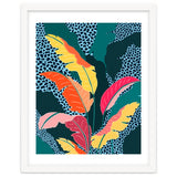 Teal & Tangerine, Botanical Nature Jungle Plants, Maximalism Eclectic Pop Of Color, Tropical Banana Leaves Bohemian Contemporary thumbnail