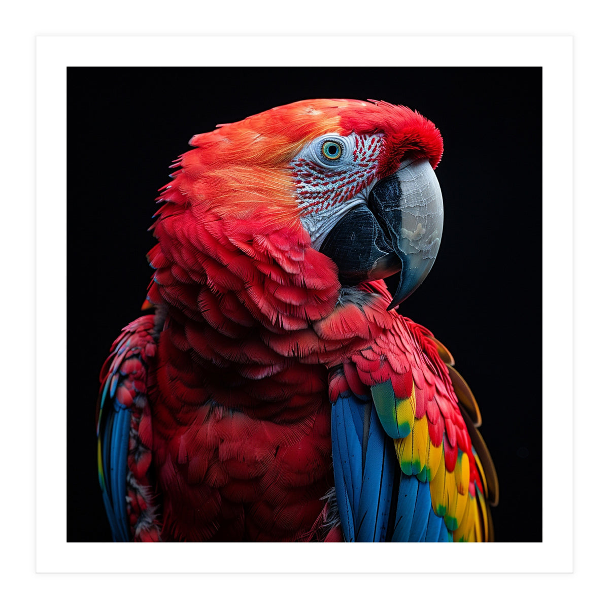 Scarlet Macaw Parrot Close Up Portrait  (Print Only)