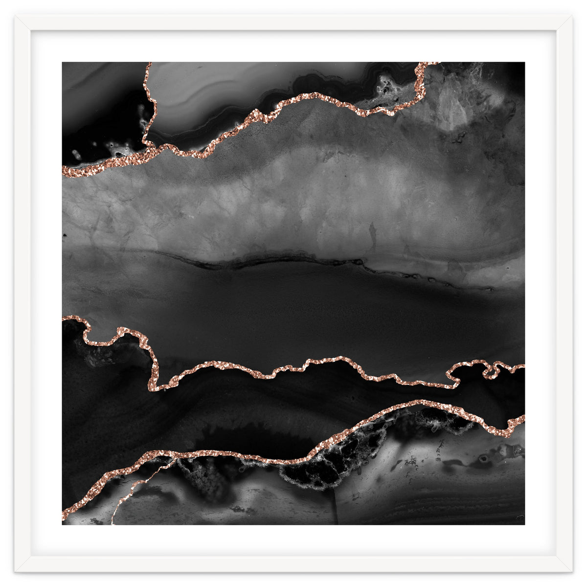 Black & Rose Gold Agate Texture 02