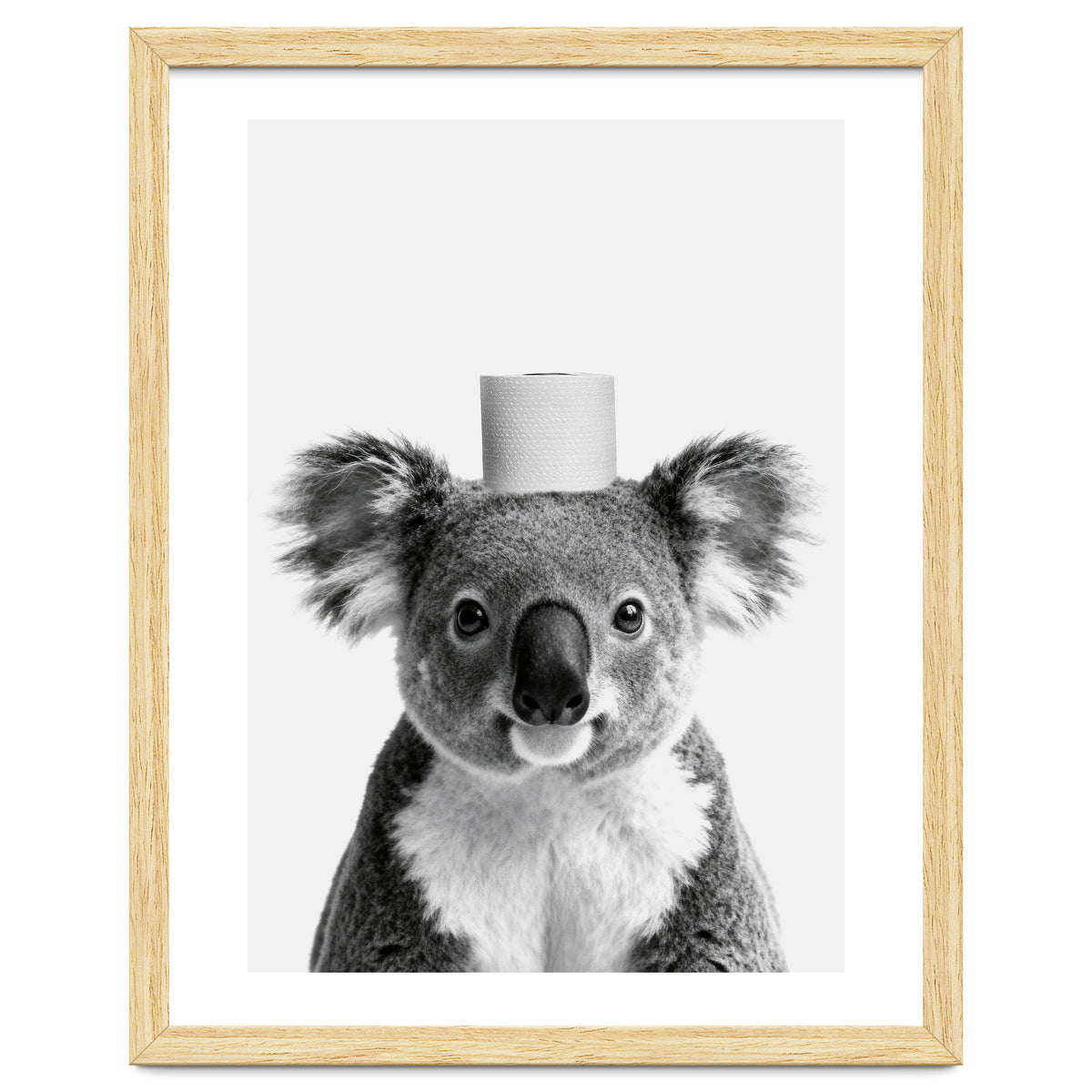 Koala, Toilet Paper Crown, Cute Animal Bathroom Art