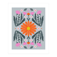 Orange Flower with pink buds (Print Only)