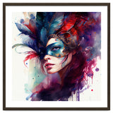 Turquoise Feathered Carnival Mask Portrait thumbnail