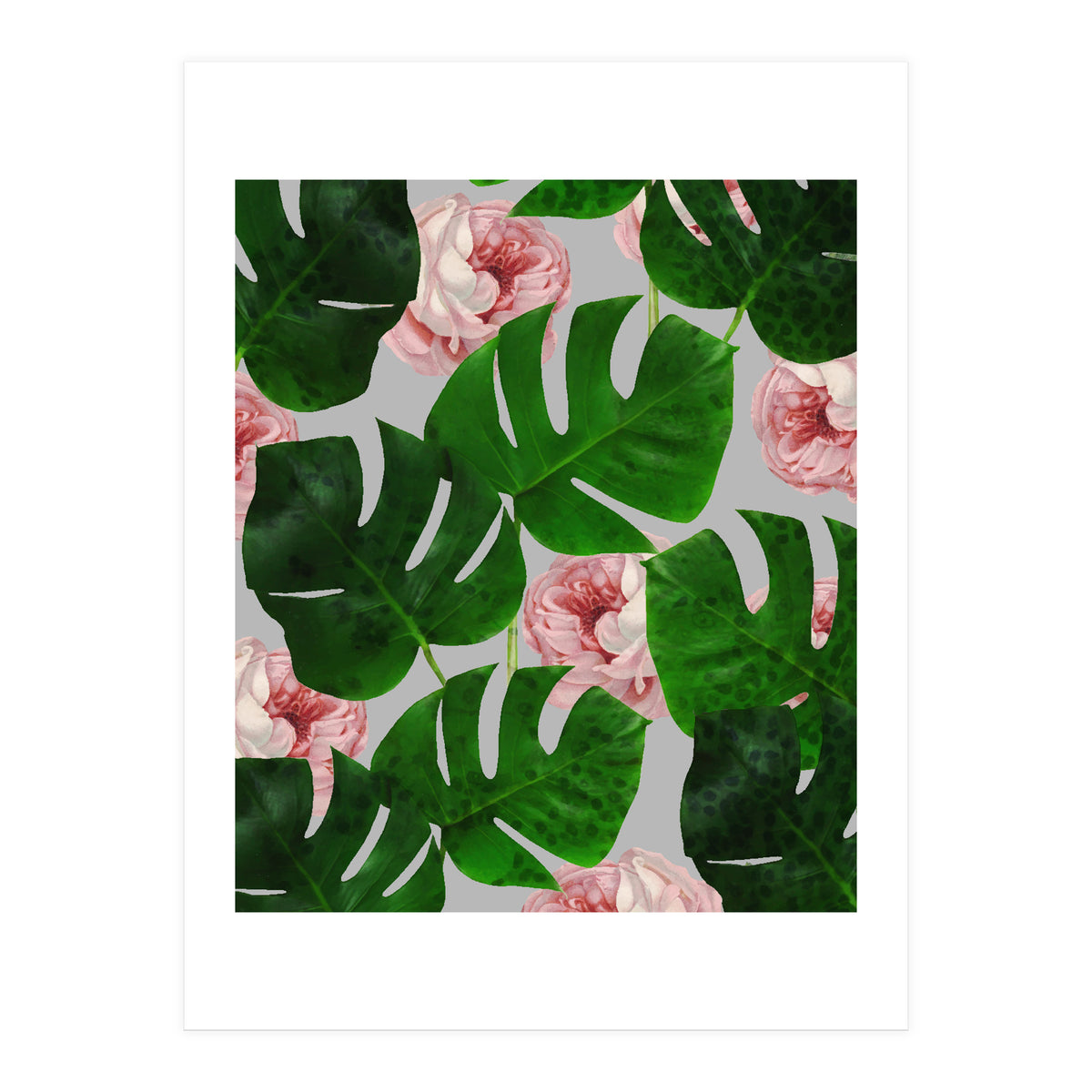 Monstera & Rose Pattern (Print Only)