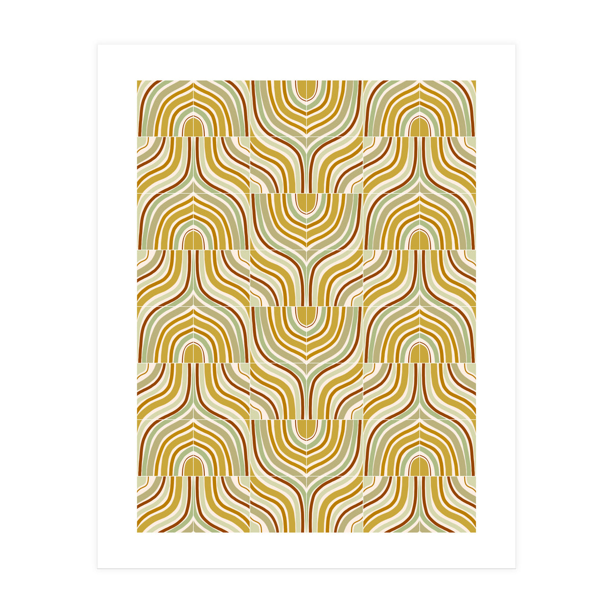 Ochre Marbled Tiles (Print Only)