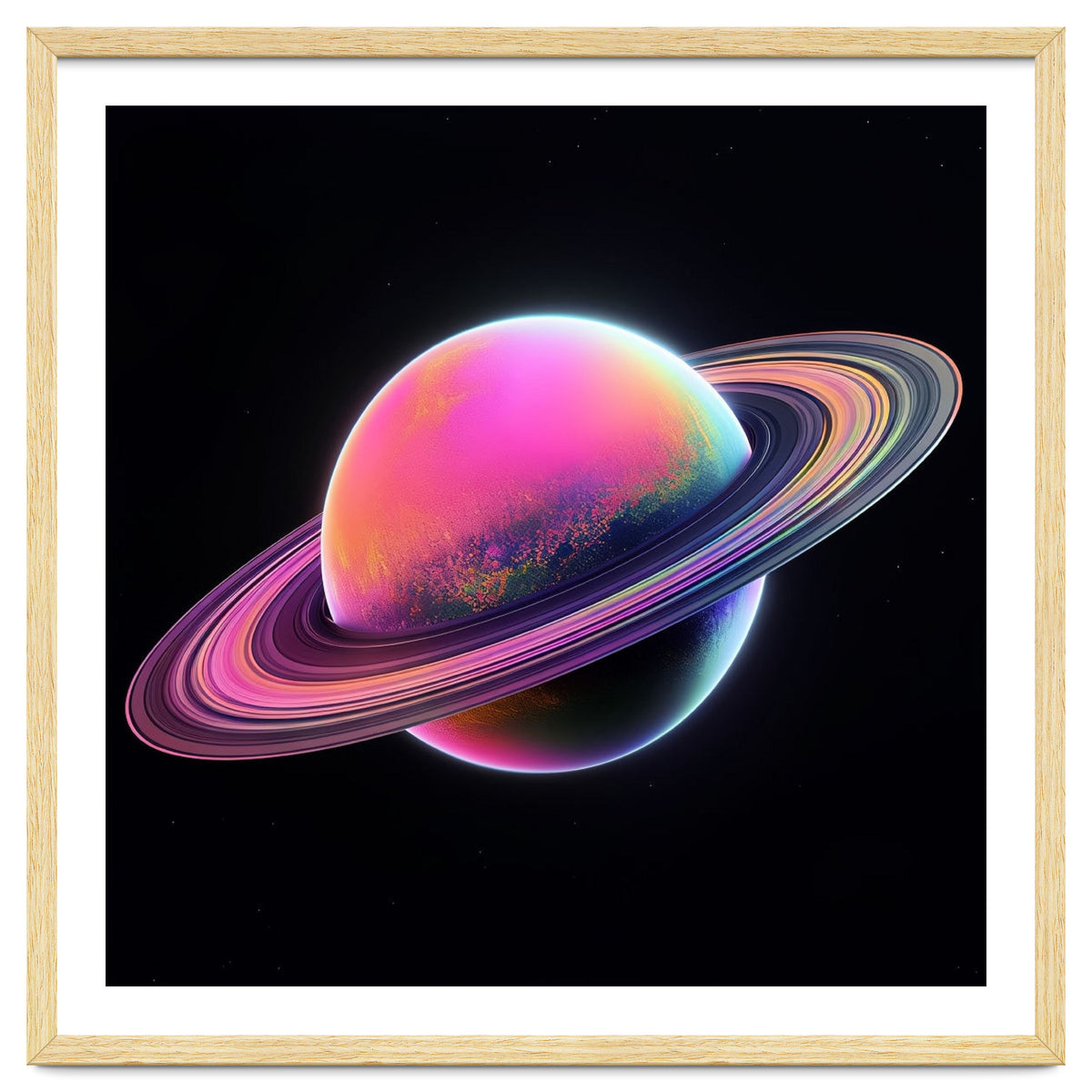Neon Nebula Planet: Surreal Cosmic Illustration