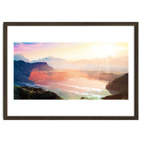 Sunrise Grandeur, Scenic Nature Landscape, Ocean Beach Travel Photography, Sea Waves Mindfulness