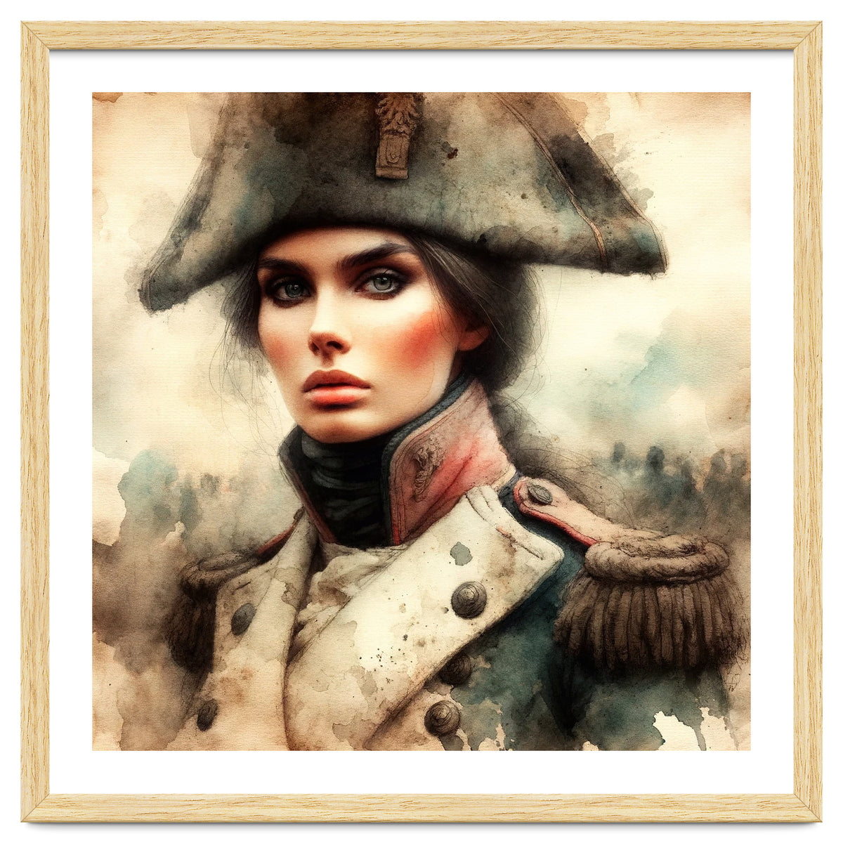 Napoleonic Officer Woman Portrait