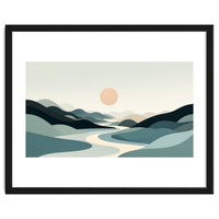 Serene Horizon: Minimalist Organic Landscape