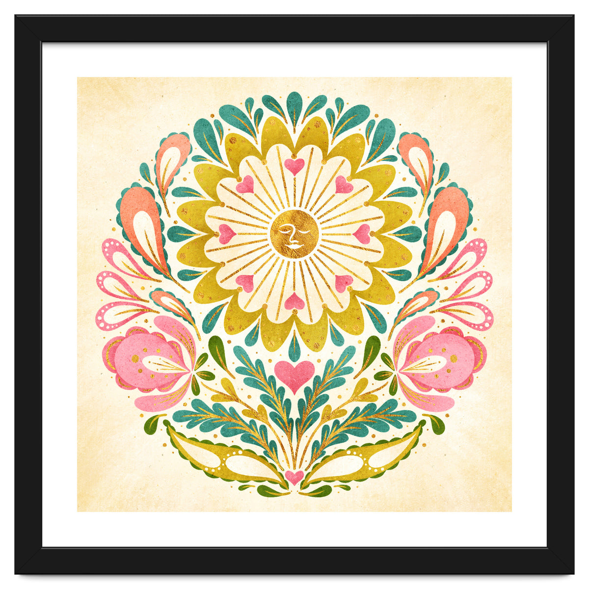 Solar Folk Art Mandala