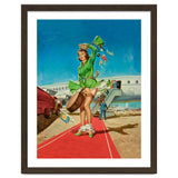 Sexy Pinup Brunette Experiencing Sudden Wind At The Airport thumbnail