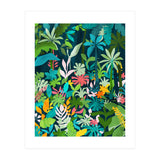 The Midnight Jungle, Botanical Nature Plants Tropical Forest, Watercolor Painting Floral Palm (Print Only) thumbnail