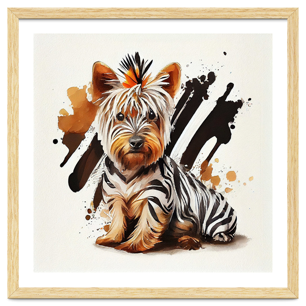 Watercolor Yorkshire Terrier Dog