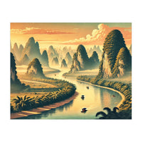 Vintage China, Guilin Karst Mountains Poster (Print Only)
