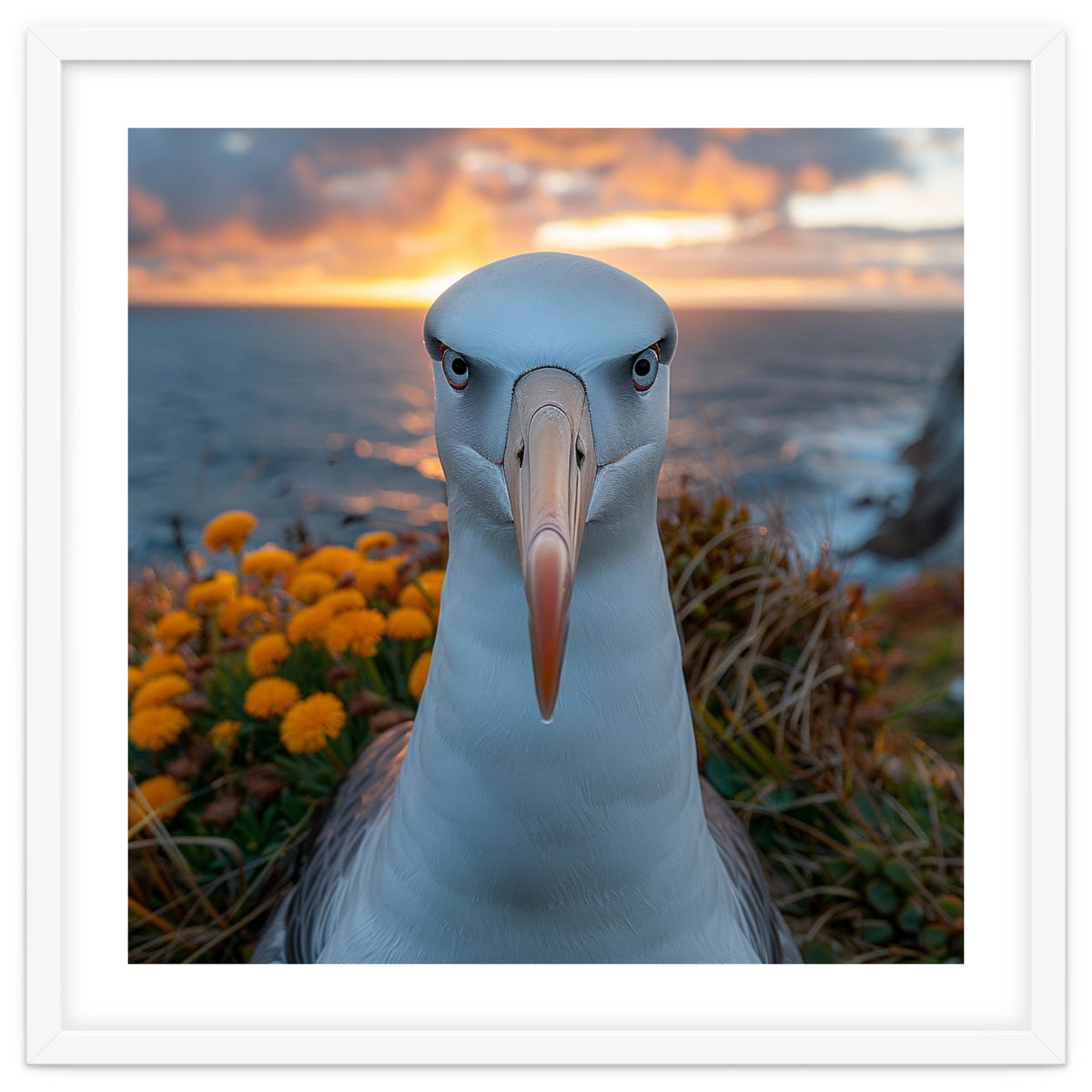 Albatross Bird With Intense Gaze By The Sea