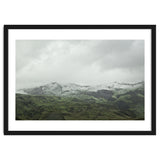 Snow-covered green mountains - Iceland thumbnail