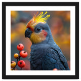 Cockatoo Parrot With Orange Crest And Berries thumbnail