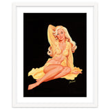 Pinup Girl Posing In Yellow Dress thumbnail