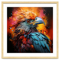 Vibrant Eagle Portrait Abstract Colorful Splatter Art