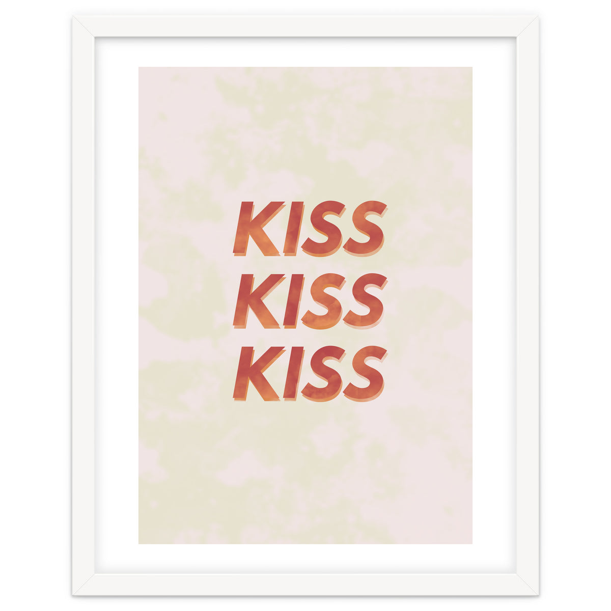 Kiss Kiss Kiss Love Typography